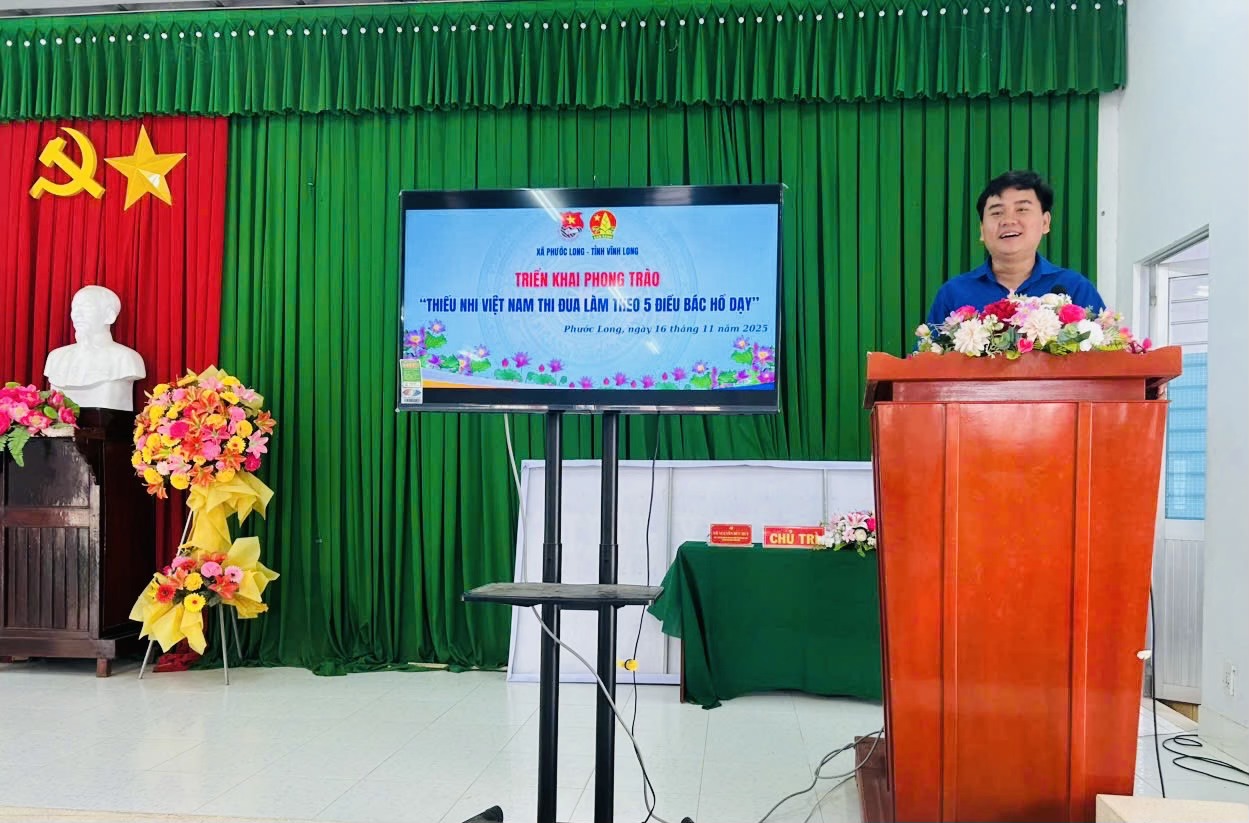 Xã Phước Long triển khai phong trào “thiếu nhi việt nam thi đua làm theo 5 điều bác hồ dạy” cho 100% liên đội trên địa bàn xã