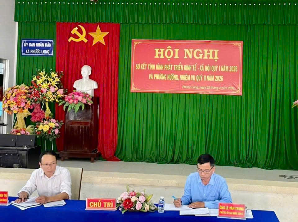 XÃ PHƯỚC LONG TỔ CHỨC HỘI NGHỊ SƠ KẾT TÌNH HÌNH KINH TẾ - XÃ HỘI QUÝ I NĂM 2026